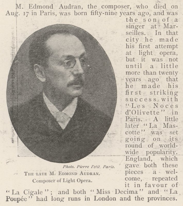 Feu M. Edmond Audran, compositeur d