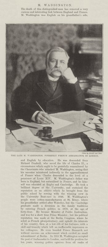 Feu M. Waddington, ancien Ambassadeur de France à Londres - English Photographer