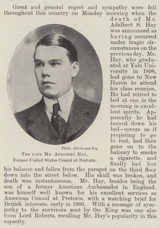 Feu M. Adalbert Hay, ancien consul des États-Unis à Pretoria - English Photographer