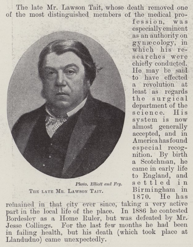 Le défunt M. Lawson Tait - English Photographer