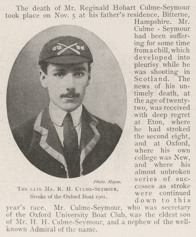 Feu M. R H Culme-Seymour, rameur du bateau d