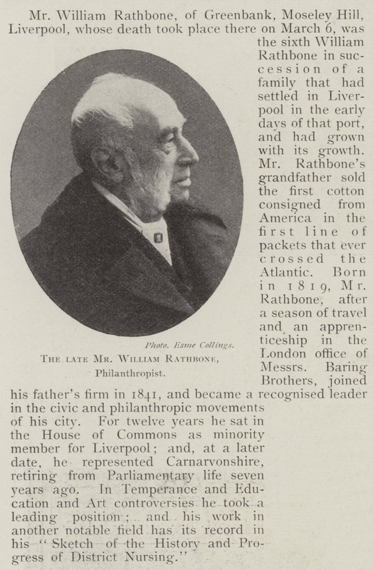Feu M. William Rathbone, philanthrope - English Photographer