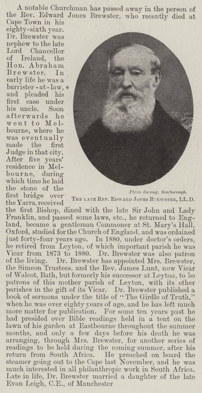 Le défunt révérend Edward Jones Brewster, LLD - English Photographer