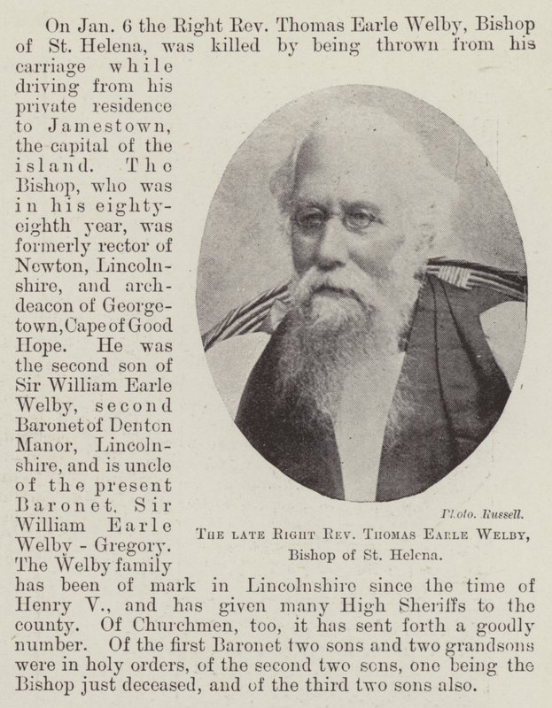 Feu le Très Révérend Thomas Earle Welby, Évêque de Sainte-Hélène - English Photographer