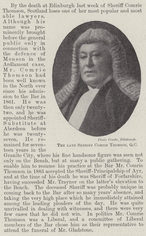 Feu le shérif Comrie Thomson, QC - English Photographer