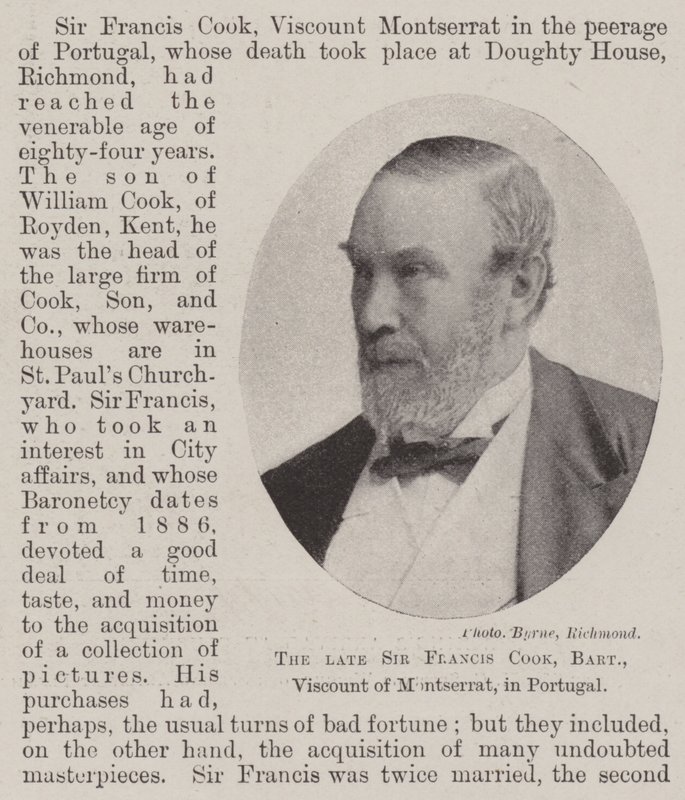 Feu Sir Francis Cook, Baronnet, Vicomte de Montserrat, au Portugal - English Photographer