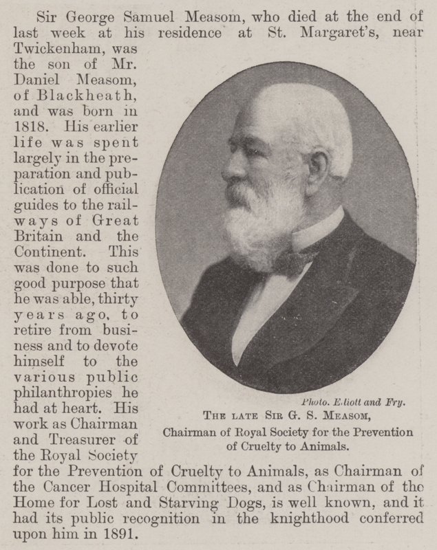 Feu Sir G S Measom, Président de la Société Royale pour la Prévention de la Cruauté envers les Animaux - English Photographer