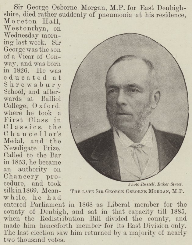 Le défunt Sir George Osborne Morgan, MP - English Photographer