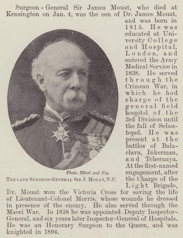 Feu le Chirurgien-Général Sir J Mouat, VC - English Photographer