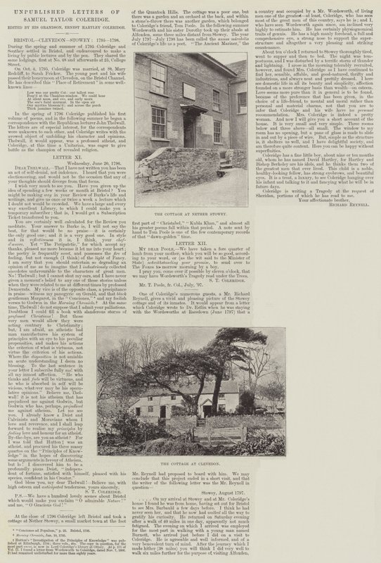 Lettres inédites de Samuel Taylor Coleridge - English Photographer