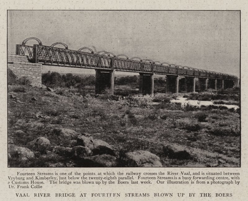 Pont de la rivière Vaal à Fourteen Streams détruit par les Boers - English Photographer