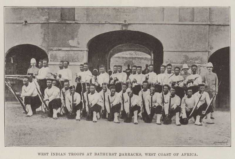 Troupes antillaises à la caserne de Bathurst, côte ouest de l