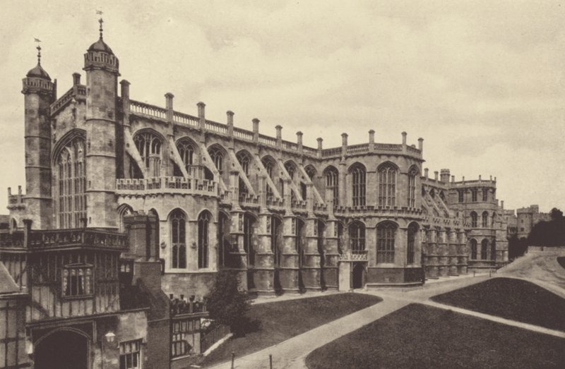 Château de Windsor, Extérieur de la Chapelle Saint-Georges (photo n/b) - English Photographer