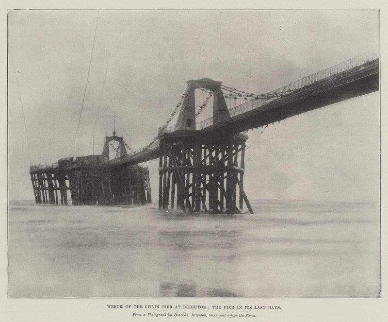 Épave de la jetée en chaîne à Brighton, la jetée dans ses derniers jours - English Photographer