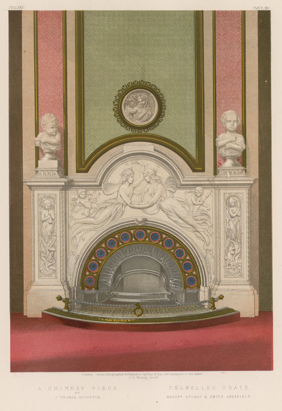 Cheminée; Grille émaillée - English School