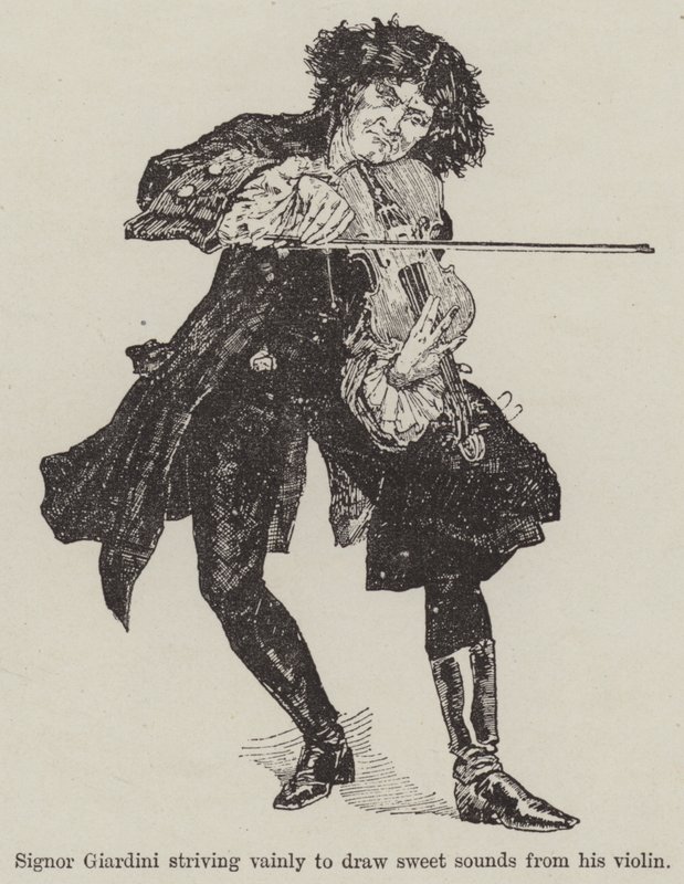 Un violon avec une seule mélodie, par R E Francillon (gravure) - English School
