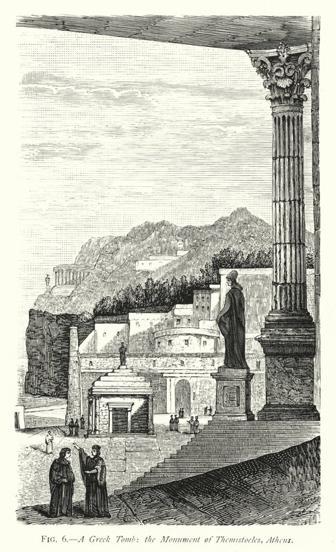Tombe grecque, le Monument de Thémistocle, Athènes - English School