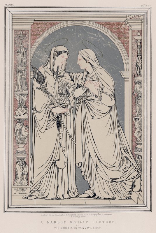 Image en mosaïque de marbre par Le Baron H de Triqueti, Paris - English School