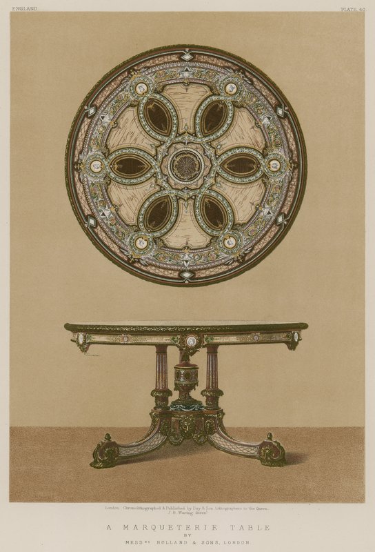 Table en marqueterie - English School
