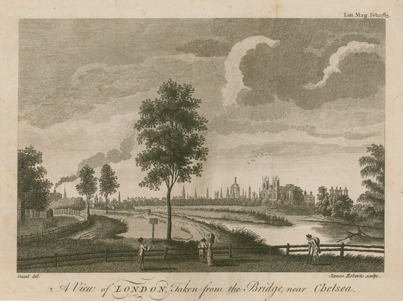 Vue de Londres prise depuis le pont près de Chelsea - English School