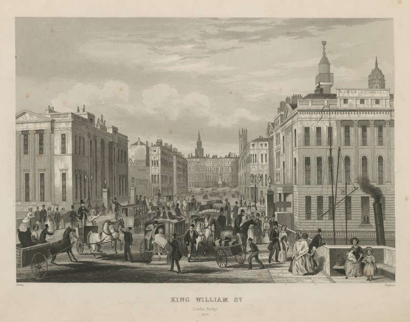Scène de rue animée dans King William Street - English School