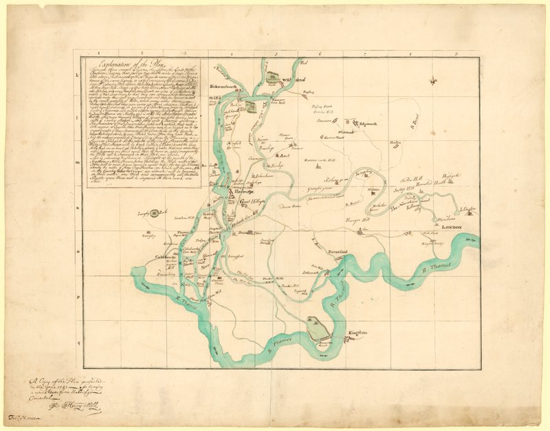 Copie du plan projeté en 1721 pour amener une nouvelle rivière d
