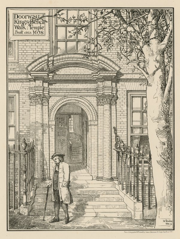 Une porte sur Kings Bench Walk dans le Temple - English School