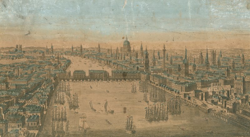 Vue générale des embarcations à voile sur les eaux de la Tamise - English School
