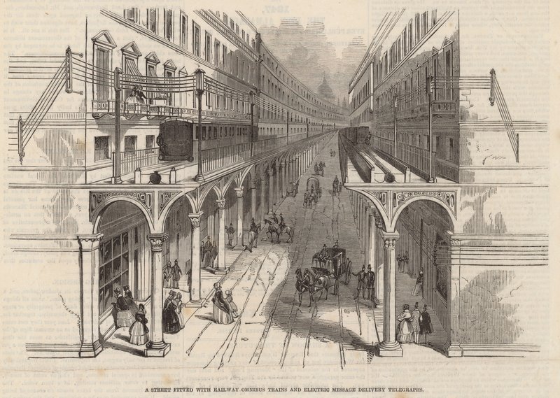 Une rue équipée de trains d