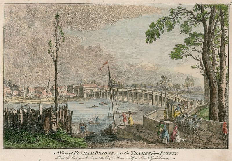 Vue du pont de Fulham, Londres, sur la Tamise depuis Putney - English School