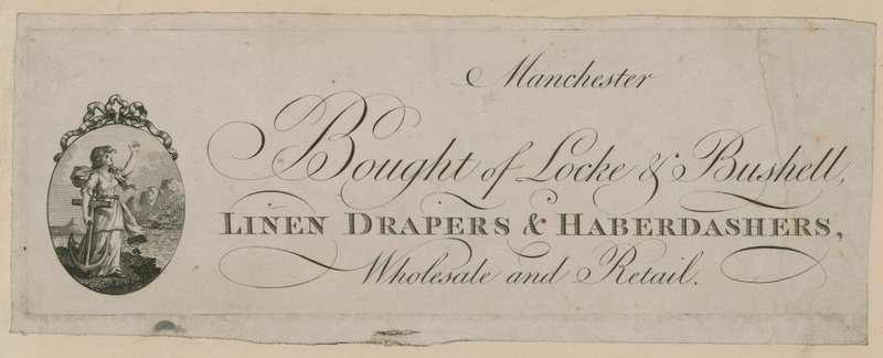 Annonce pour Bought of Locke & Bushell, Manchester - English School