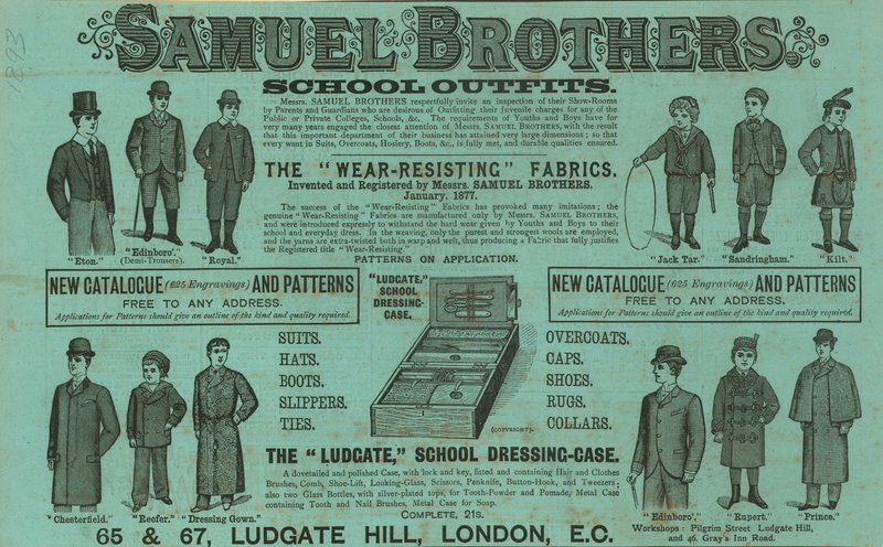 Publicité pour Samuel Brothers, Ludgate Hill, Londres - English School