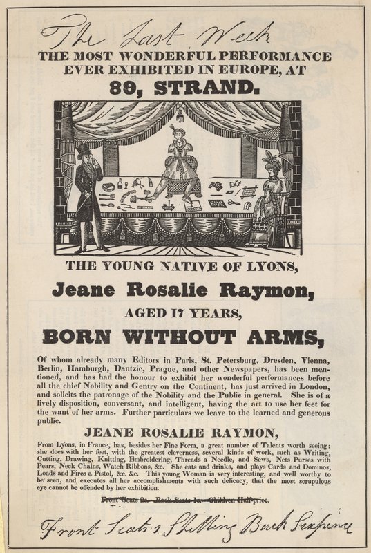 Publicité pour une apparition de Jeane Rosalie Raymon - English School