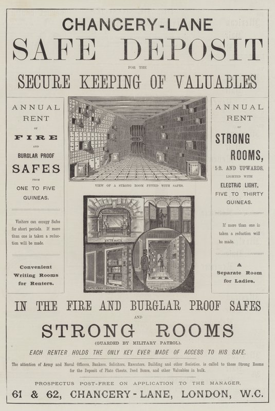Publicité, Chancery-Lane Safe Deposit - English School