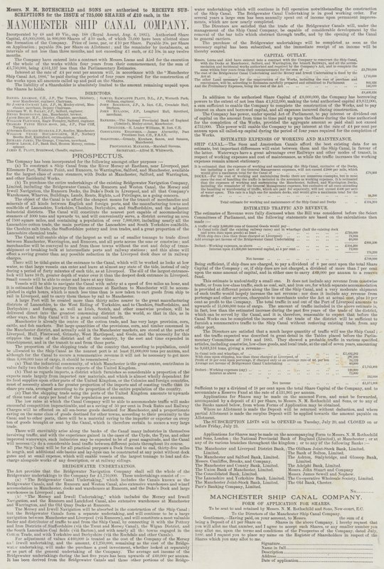 Publicité, Manchester Ship Canal Company (gravure) - English School
