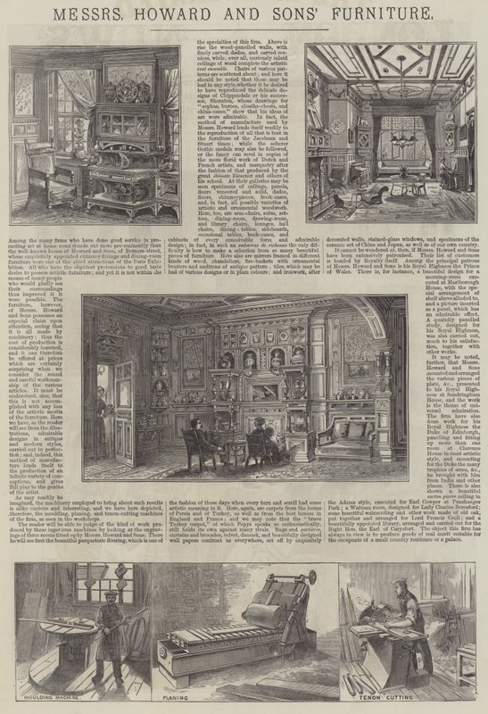 Publicité, meubles de Messers Howard et Sons (gravure) - English School