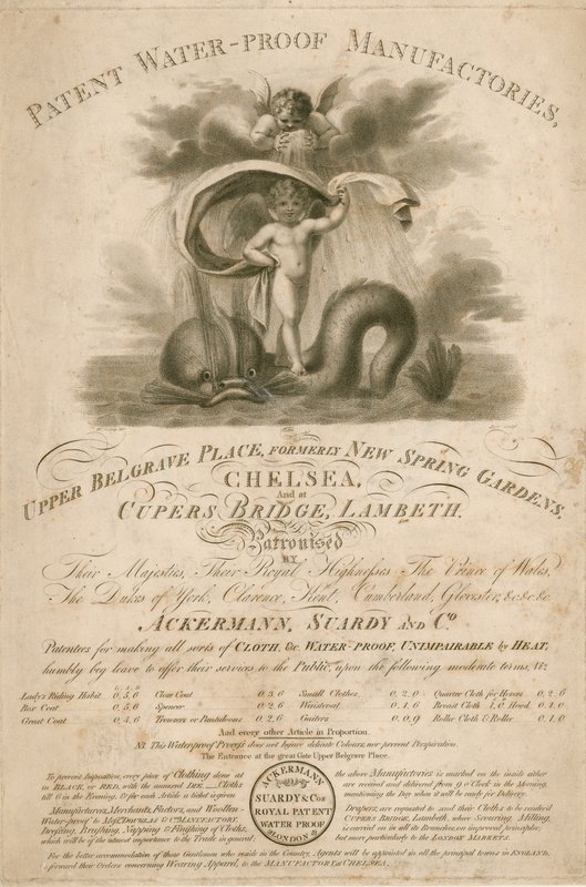 Publicité pour Ackermann, Stardy & Co., fabriques de produits imperméables brevetés - English School