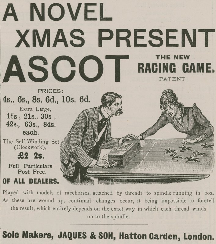 Publicité pour Ascot - le nouveau jeu de course - English School