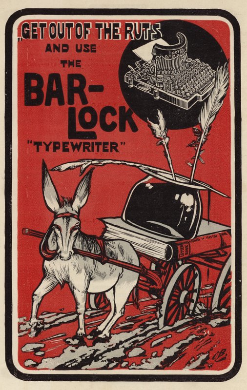 Publicité pour les machines à écrire Bar-Lock - English School