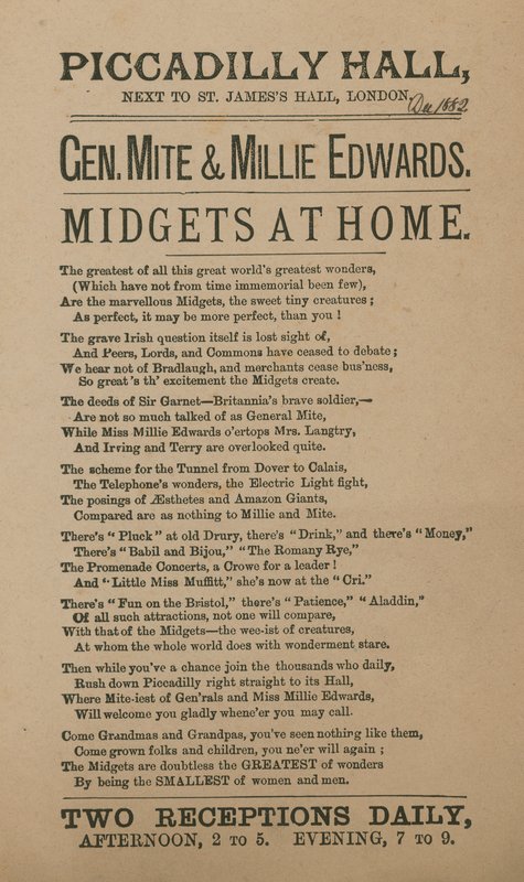 Publicité pour General Mite et Millie Edwards - English School