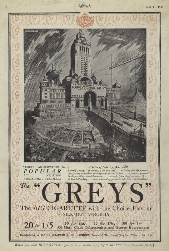 Publicité pour les cigarettes Greys - English School