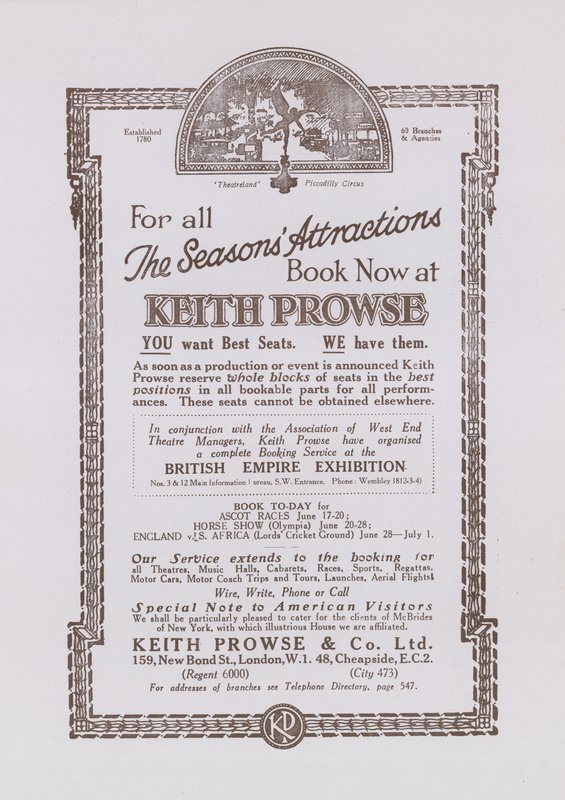Publicité pour Keith Prowse - English School
