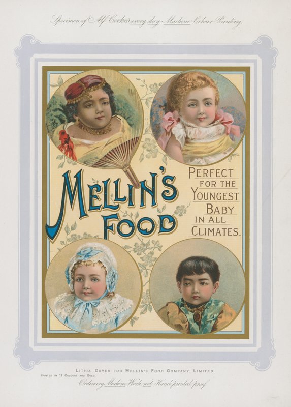 Publicité pour la nourriture Mellins pour bébés dans tous les climats - English School