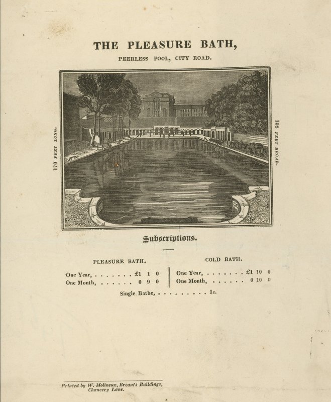 Publicité pour les bains de plaisir - English School