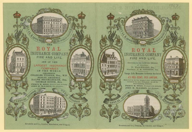 Publicité pour la Royal Insurance Company - English School