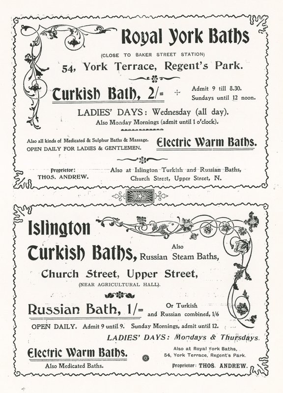 Publicité pour les bains Royal York - English School