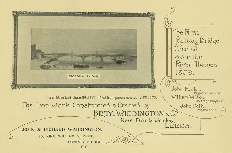 Publicité avec une image du pont Victoria - English School