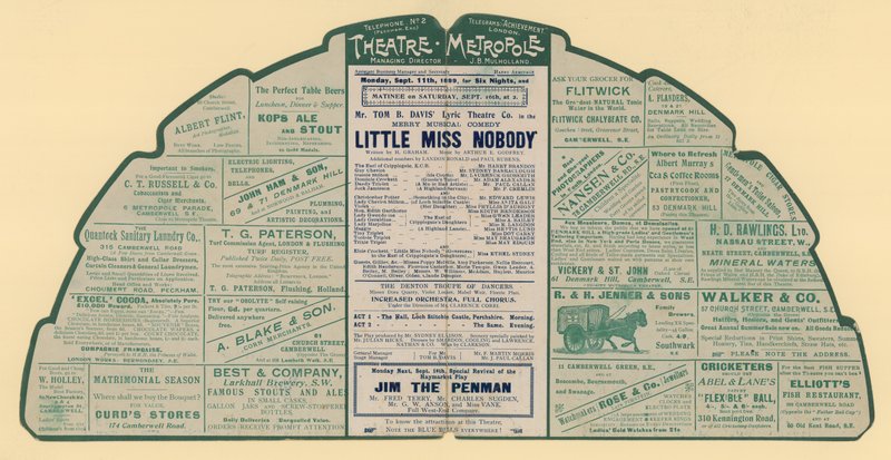 Prospectus pour le Theatre Metropole, Peckham, Londres - English School