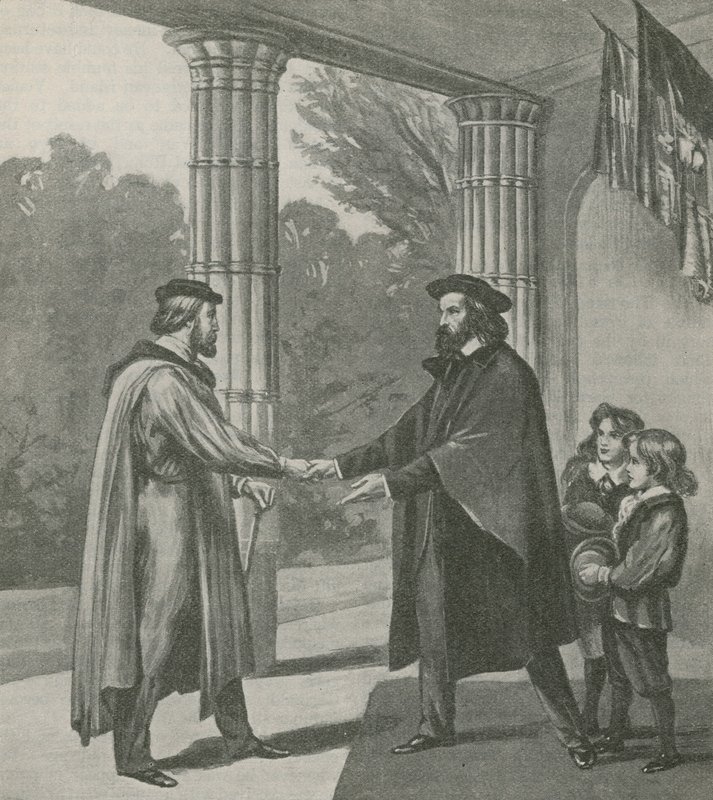 Alfred, Lord Tennyson, accueillant Giuseppe Garibaldi chez lui sur l