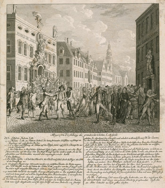 Représentation allégorique de la grande illusion de la loterie - English School